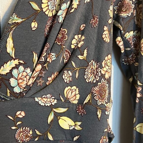 Free People gray floral paisley print open back dress - Picture 4 of 5